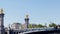 View of Bridge Pont Alexandre III in Paris over Eiffel tower