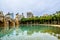 view of the bridge pont del mar over dryed up riverbed of turia river...IMAGE