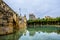 view of the bridge pont del mar over dryed up riverbed of turia river...IMAGE