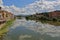 View from bridge Ponte alle Grazie in Florence, Italy