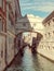 View of the Bridge of Sighs (Ponte dei Sospiri) and the Rio de Palazzo o de Canonica Canal from the Riva degli Schiavoni in Venice