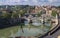 The view of bridge Umberto and cityscape of Rome, Italy.