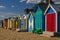 View of Brighton bathing boxes at Brighton Beach