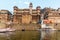 View of BrijRama Palace on Darbhanga Ghat in morning. Varanasi. India