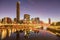 View of Brisbane over the river at sundown, Australia