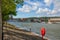 View of Bristol Docks looking towards Clifton Wood and Hotwells, Bristol, UK