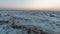 view of the broken ice floes on the Vistula river