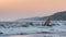view of the broken ice floes on the Vistula river