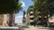 View of the bronze monument to Francisco Pizarro in the middle of Plaza Pizarro in the center of the city