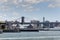 View of the Brooklin and Manhattan bridge from the Hudson River in New York City