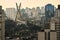 View of the Brooklin neighborhood in Sao Paulo with the cable-stayed bridge in the background