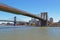 View of Brooklyn bridge and Manhattan bridge above East River