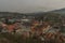 View from Brumov castle in spring cloudy day in Moravia