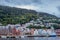 View of the Bryggen waterfront in Bergen in Norway early in the