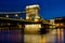 View of the Budapest Chain Bridge at Night.