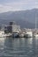 View of Budva Marina, picturesque port on the Adriatic Sea with moored ships, Budva, Montenegro