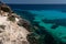 View of the Bue Marino beach in Favignana