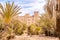 View at the building of Ait Ben Moro Kasbah in Skoura Oasis - Morocco