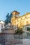 View at the building of Antequera town museum with statue Ferdinand of Anteqera - Spain