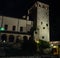 View of a building entrance seen from above. The castle of Asolo is a fortress located in the center of the village of the same na