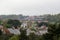 View on the building exterior and the bridge under a cloudy sky in durham north east of england