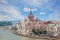 View of a building of the Hungarian parliament