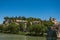 View of buildings from the historical center of the city of Avignon from Pont d`Avignon bridge.