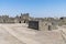 A view of buildings inside of an old desert fort at Azraq, Jordan