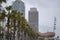 View of buildings near Barceloneta street in Barcelone, Catalonia, Spain