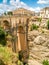 View of buildings over cliff in ronda, spain