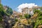 View of buildings over cliff in ronda, spain