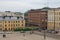 View of the buildings at Senate Square in the center of Helsinki, Finland.