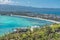 View of Bulabog beach, one of the most sought-after spots for kiteboarding and windsurfing, Boracay island, Philippines.