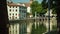 View of Buranelli river in Treviso in Italy at afternoon