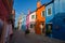 View of Burano island, a small island inside Venice Venezia area, famous for lace making and its colorful houses., Italy,