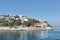 View of Burgazada island from the sea with summer houses, Sea of Marmara, Istanbul, Turkey