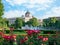 View from Burggarten park with the dome building of Kunsthistorisches Museum Wien art museum