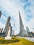 View of Burj Park surrounded by skyscrapers in Downtown Dubai, United Arab Emirates