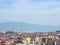 View of Bursa city in Turkey during day time with Emir Sultan Mo