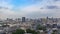 View of Business Building Bangkok city Asia Thailand. landscape area with transportation road and sky, day to night twilight. Tran