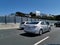 View of busy motorway 1 in Auckland approaching harbour bridge