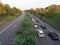 View of a busy road with a little traffic jam i