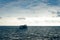 View from cabin balconies at the rough seas and waves off the side of cruise ship