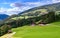 View from the cable car over the Mittersill-Hollersbach and the valley with hills in the background