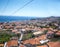 View from the Cable Car which runs from sea level in Funchal to Monte high above the city on the island of Madeira Portugal