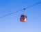 View of cableway gondola cable car on blue sky background