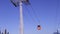 View of cableway gondola cable car on blue sky background