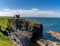 View of the Caithness coast and the ruins of the historic Castle Sinclair Girnigoe