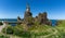 View of the Caithness coast and the ruins of the historic Castle Sinclair Girnigoe