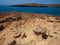 View of Cala Croce beach in Lampedusa